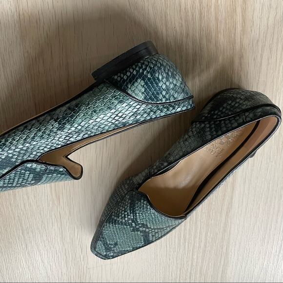Vince Camuto Kallassa Bluestone Snake Print Leather Loafer size 5.5M shoes - Picture 8 of 10